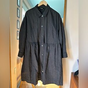 Rachel Comey oversized black button up dress with collar